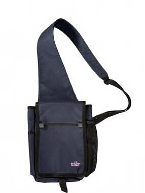 Vintage Nike Y2K Messenger Bag Navy Blue Pink Logo Crossbody Shoulder Bag